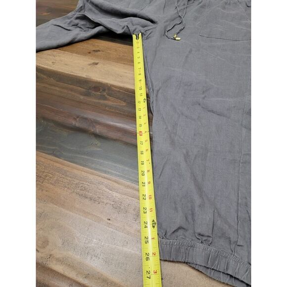 Company Ellen Tracy 100% Linen Gray Pants Pull-on Drawstring Lagenlook Size XXL - Picture 7 of 10